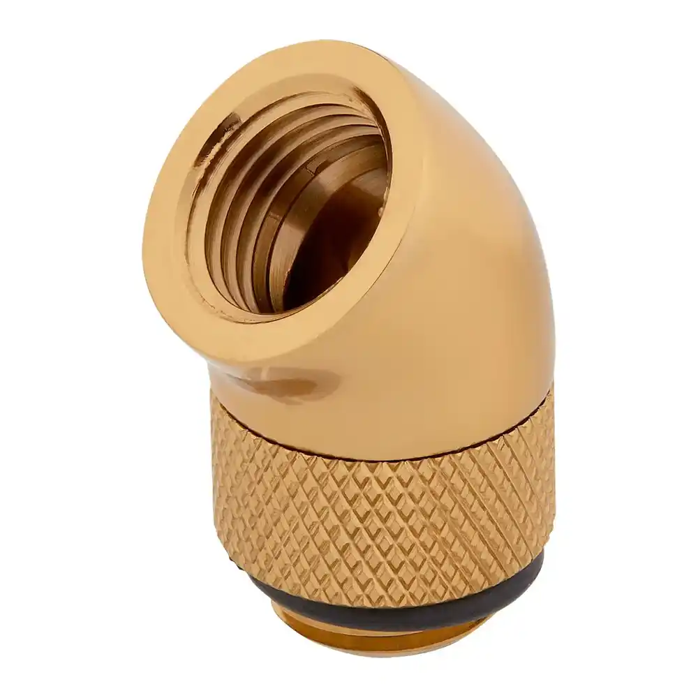 (image for) Corsair Hydro X XF Gold Brass G1/4" 45° Rotary Adapter Fitting - Twin Pack